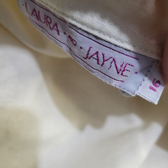 Vintage Peter Pan Collar Shirt White Shoulder Pads Gigot Embroidery Lace Large - Picture 7 of 16